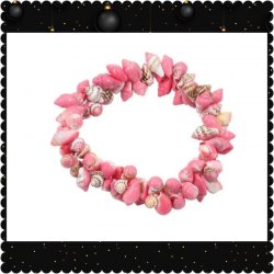 波西米亞風格粉紅色小海鏍手環《優惠價出售 *包平郵*》(型號：JP-BR-0016)