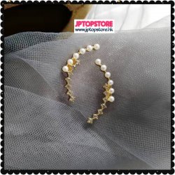 簡約優雅法式唯美獨特設計珍珠鑲鑽耳環《優惠價出售 *包平郵*》(型號：JP- ER-0119)