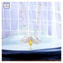 精緻可愛小黃蜂黃水晶吊咀連頸鏈 *頸鏈可自由更換*《附送精美*紐扣絨布袋*一個 ※ 送完即止 ※》(型號：JS-N-81)【 ※長期優惠 9折, 第二件 85折, 第三件開始一律8折※ 《包順豐運費》】