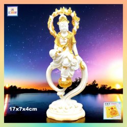 象牙果描金持經自在觀音佛像【禮盒裝】《附送*淨佛布* 一條“送完即止”》*有實物短片介紹* (型號：JS-BS-5)【*優惠價*直接出售，不設折扣優惠】不設郵寄, 可用順豐到付《購買滿 500元或以上 包順豐》
