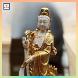 象牙果描金御龍觀音佛像【禮盒裝】《附送*淨佛布* 一條》《附送*淨佛布* 一條“送完即止”》(型號：JS-BS-7)【*優惠價*直接出售，不設折扣優惠】不設郵寄, 可用順豐到付《購買滿 500元或以上 包順豐》