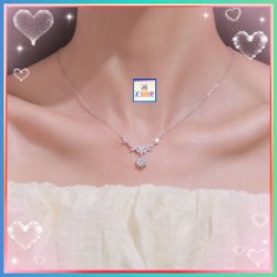 小巧精緻小花鋯石頸鏈《附送精美*紐扣絨布袋*一個 ※ 送完即止 ※》(型號：JS-N-133)【長期優惠 9折※一次過購買兩件 85折, 一次過購買三件或以上一律8折※ 包順豐運費】