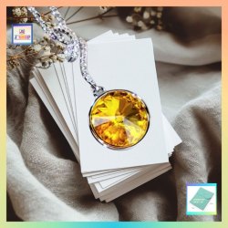 閃亮獨特施華洛黃水晶吊咀連頸鏈《附送精美*紐扣絨布袋*一個 ※ 送完即止 ※》(型號：JS-N-153)【長期優惠 9折※一次過購買兩件 85折, 一次過購買三件或以上一律8折※ 包順豐運費】