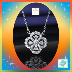 簡約精緻四葉草鋯石頸鏈《附送精美*紐扣絨布袋*一個 ※ 送完即止 ※》(型號：JS-N-176)【長期優惠 9折※一次過購買兩件 85折, 一次過購買三件或以上一律8折※ 包順豐運費】