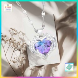 設計獨特海洋之心炫彩心形水晶吊咀連頸鏈 *頸鏈可自由更換*《附送精美*紐扣絨布袋*一個 ※ 送完即止 ※》(型號：JS-N-177)【長期優惠 9折※一次過購買兩件 85折, 一次過購買三件或以上一律8折※ 包順豐運費】