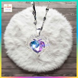 設計獨特海洋之心炫彩心形水晶吊咀連頸鏈 *頸鏈可自由更換*《附送精美*紐扣絨布袋*一個 ※ 送完即止 ※》(型號：JS-N-177)【長期優惠 9折※一次過購買兩件 85折, 一次過購買三件或以上一律8折※ 包順豐運費】