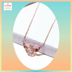 精緻獨特天使之翼鋯石玫瑰金頸鏈《附送精美*紐扣絨布袋*一個 ※ 送完即止 ※》(型號：JS-N-182)【長期優惠 9折※一次過購買兩件 85折, 一次過購買三件或以上一律8折※ 包順豐運費】