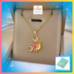 別緻可愛樹脂炫彩螃蟹水鑽吊咀連頸鏈 *頸鏈可自由更換*《附送精美*紐扣絨布袋*一個 ※ 送完即止 ※》(型號：JS-N-187)【長期優惠 9折※一次過購買兩件 85折, 一次過購買三件或以上一律8折※ 包順豐運費】