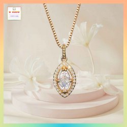 閃亮耀眼馬眼形白色水晶吊咀連頸鏈 *頸鏈可自由更換*《附送精美*紐扣絨布袋*一個 ※ 送完即止 ※》(型號：JS-N-192)【長期優惠 9折※一次過購買兩件 85折, 一次過購買三件或以上一律8折※ 包順豐運費】