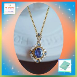 優雅復古風格藍色水晶頸鏈《附送精美*紐扣絨布袋*一個 ※ 送完即止 ※》(型號：JS-N-195)【長期優惠 9折※一次過購買兩件 85折, 一次過購買三件或以上一律8折※ 包順豐運費】