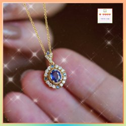 優雅復古風格藍色水晶頸鏈《附送精美*紐扣絨布袋*一個 ※ 送完即止 ※》(型號：JS-N-195)【長期優惠 9折※一次過購買兩件 85折, 一次過購買三件或以上一律8折※ 包順豐運費】