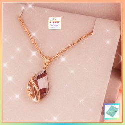 設計獨特高貴優雅酒紅色水晶吊咀連頸鏈 *頸鏈可自由更換*《附送精美*紐扣絨布袋*一個 ※ 送完即止 ※》(型號：JS-N-197)【長期優惠 9折※一次過購買兩件 85折, 一次過購買三件或以上一律8折※ 包順豐運費】