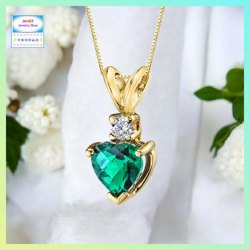 精緻優雅皇冠心形綠水晶吊咀連頸鏈 *頸鏈可自由更換*《附送精美*紐扣絨布袋*一個 ※ 送完即止 ※》(型號：JS-N-211)【長期優惠 9折※一次過購買兩件 85折, 一次過購買三件或以上一律8折※包順豐運費】