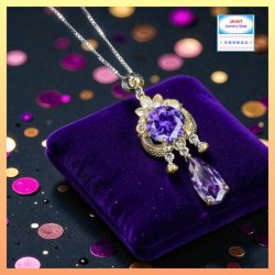歐陸宮殿式設計高貴閃耀紫水晶吊咀連頸鏈*頸鏈可自由更換*《附送精美*紐扣絨布袋*一個 ※ 送完即止 ※》(型號：JS-N-217)【長期優惠 9折※一次過購買兩件 85折, 一次過購買三件或以上一律8折※包順豐運費】
