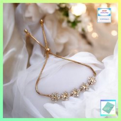 閃亮耀眼鋯石花瓣拉繩式手鏈《附送精美*紐扣絨布袋*一個》(型號：JS-B-20)【 長期優惠 9折※一次過購買兩件 85折, 一次過購買三件或以上一律8折※ 《包順豐運費》】