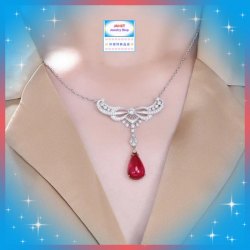 高貴獨特天使之翼水滴紅水晶頸鏈《附送精美*紐扣絨布袋*一個 ※ 送完即止 ※》(型號：JS-N-229)【長期優惠 9折※一次過購買兩件 85折, 一次過購買三件或以上一律8折※包順豐運費】