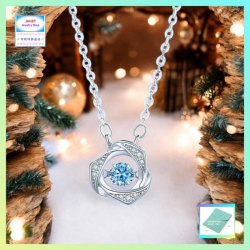 閃爍靈動小巧精緻藍藍鋯石頸鏈《附送精美*紐扣絨布袋*一個 ※ 送完即止 ※》(型號：JS-N-232)【長期優惠 9折※一次過購買兩件 85折, 一次過購買三件或以上一律8折※包順豐運費】