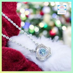 閃爍靈動小巧精緻藍藍鋯石頸鏈《附送精美*紐扣絨布袋*一個 ※ 送完即止 ※》(型號：JS-N-232)【長期優惠 9折※一次過購買兩件 85折, 一次過購買三件或以上一律8折※包順豐運費】