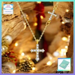 小巧精緻清新簡約鋯石十字架頸鏈《附送精美*紐扣絨布袋*一個 ※ 送完即止 ※》(型號：JS-CRN-34)【長期優惠 9折※一次過購買兩件 85折, 一次過購買三件或以上一律8折※ 包順豐運費】