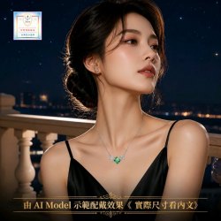 【珍妮特】綠色水晶鑲鑽方形鎖骨頸鏈｜精選企劃・優惠價 JS-N-SO-7
