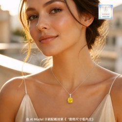 【珍妮特】小巧精緻玫瑰花黃水晶吊墜連頸鏈｜精選企劃・優惠價 JS-N-SO-9