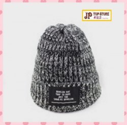 時尚韓版貼標潮流針織毛線套頭帽【會員減3元】(型號:JP-SP-0507) 郵寄加 7.5元 或用 順豐到付