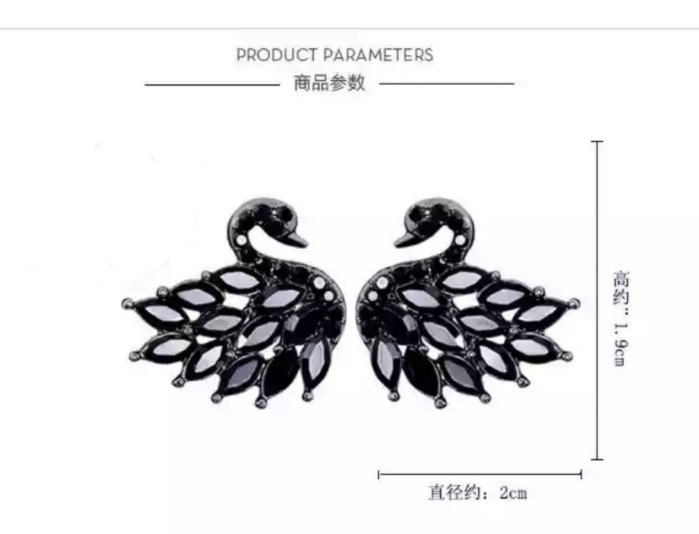 氣質高雅黑天鹅耳環 (型號:JP-ER-0007) 郵寄加 3.7元 氣質高雅黑天鹅耳環 (型號:JP-ER-0007) 郵寄加 3.7元