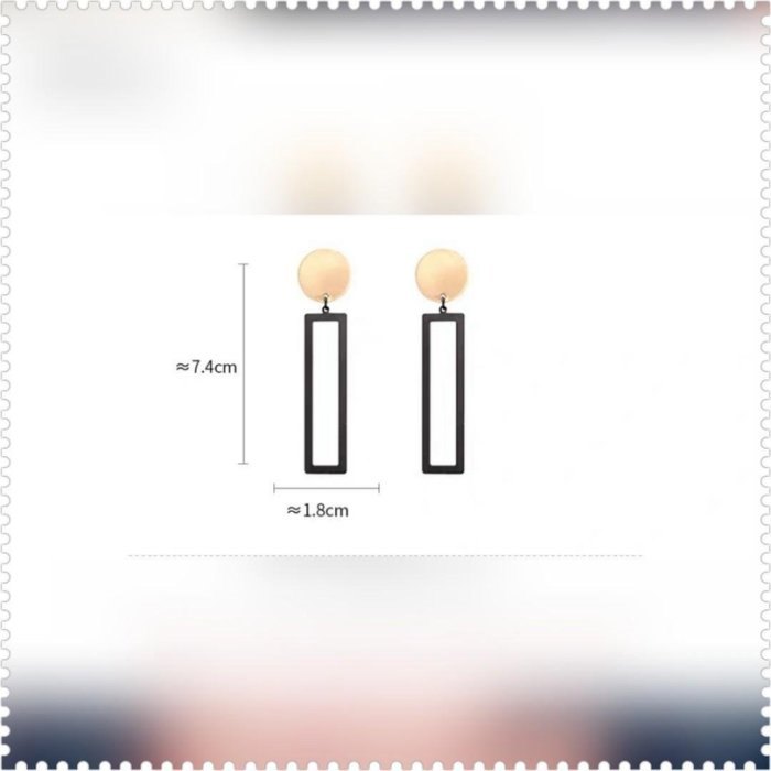 時尚簡約長方形歐美式復古耳環 (型號:JP-ER-0009) 郵寄加 3.7元 時尚簡約長方形歐美式復古耳環 (型號:JP-ER-0009) 郵寄加 3.7元