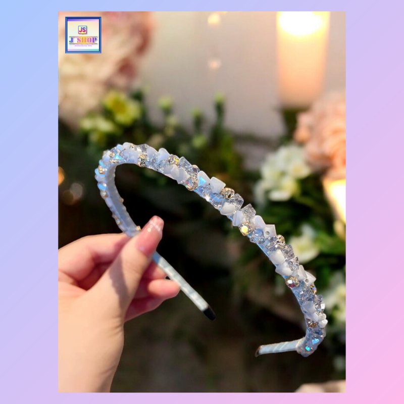 精緻耀眼法式復古藍色水晶髮箍《附送精美*紐扣絨布袋*一個 ※ 送完即止 ※》(型號：JS-HB-04)【 ※長期優惠 9折, 第二件 85折, 第三件開始一律8折※ 《包順豐運費》】
