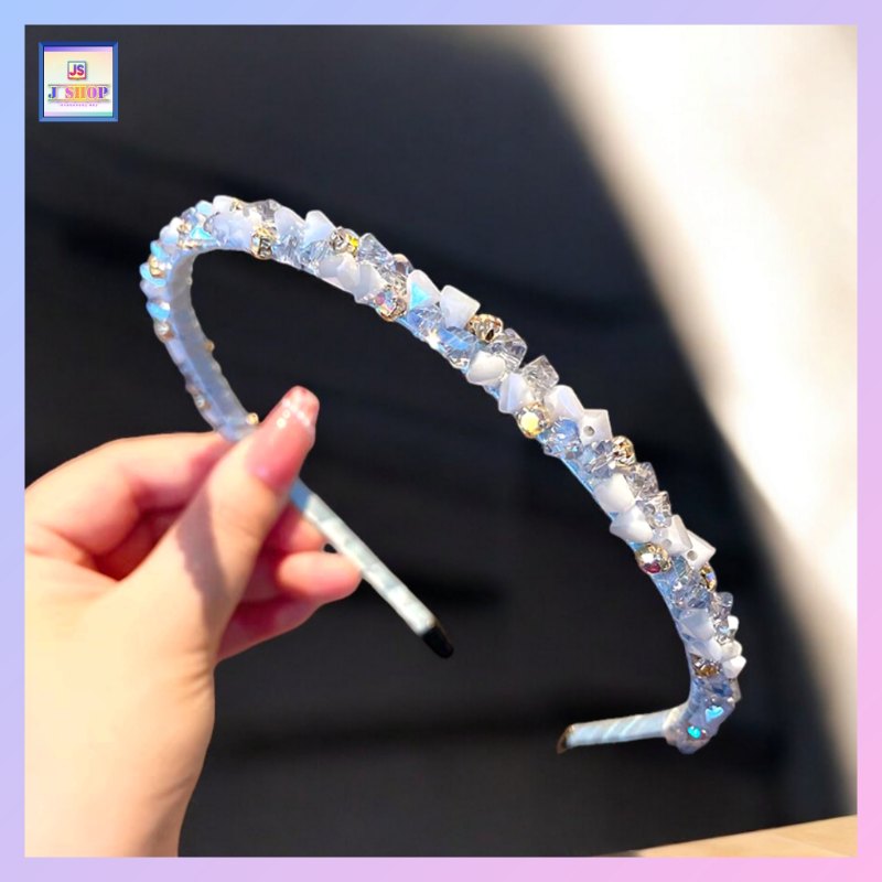 精緻耀眼法式復古藍色水晶髮箍《附送精美*紐扣絨布袋*一個 ※ 送完即止 ※》(型號：JS-HB-04)【 ※長期優惠 9折, 第二件 85折, 第三件開始一律8折※ 《包順豐運費》】