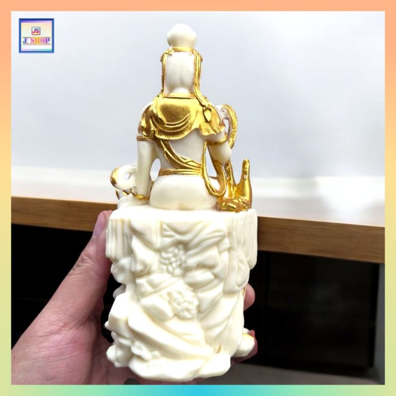 象牙果描金踩蓮觀音佛像【禮盒裝】《附送*淨佛布* 一條》(型號：JS-BS-1)【*優惠價*直接出售，不設折扣優惠】不設郵寄, 可用順豐到付《購買滿 500元或以上 包順豐》