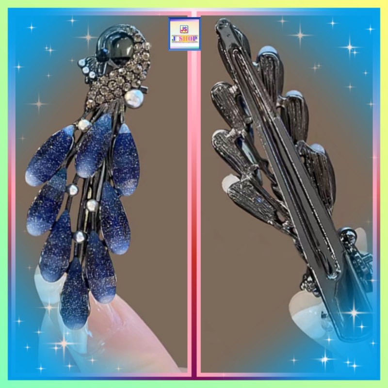 高貴典雅琉璃孔雀水鑽鴨咀夾《附送精美*紐扣絨布袋*一個 ※ 送完即止 ※》(型號：JS-H-11)【長期優惠 9折※一次過購買兩件 85折, 一次過購買三件或以上一律8折※ 包順豐運費】