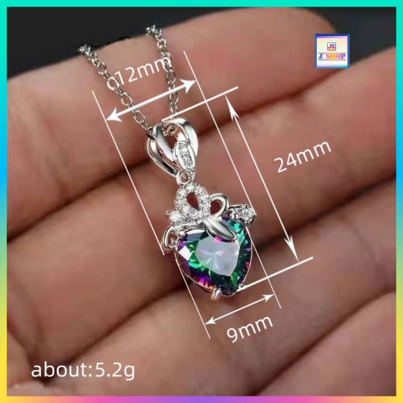 晶瑩耀眼綠色心形水晶吊咀連頸鏈 *頸鏈可自由更換*《附送精美*紐扣絨布袋*一個 ※ 送完即止 ※》(型號：JS-N-135)【長期優惠 9折※一次過購買兩件 85折, 一次過購買三件或以上一律8折※ 包順豐運費】