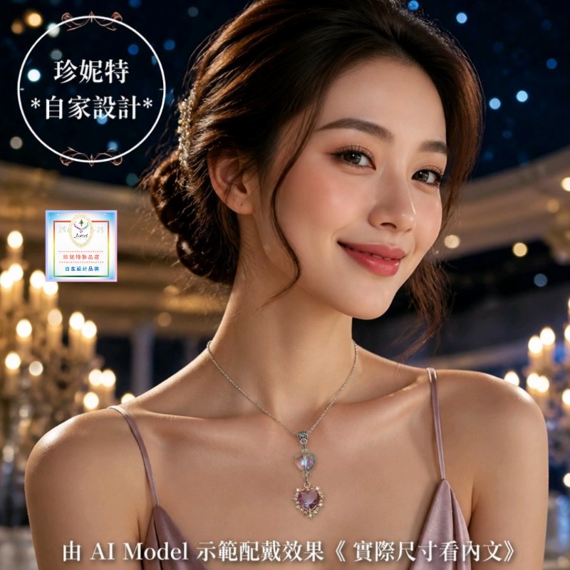 【珍妮特】自家設計｜夢幻水晶鋯石吊墜連頸鏈 JS-HDN-25