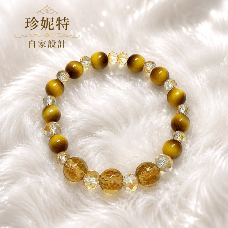 【珍妮特】自家設計｜仿虎眼石琉璃玻璃珠手串 JS-HDB-58
