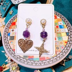 紫水晶設計款925銀針耳環