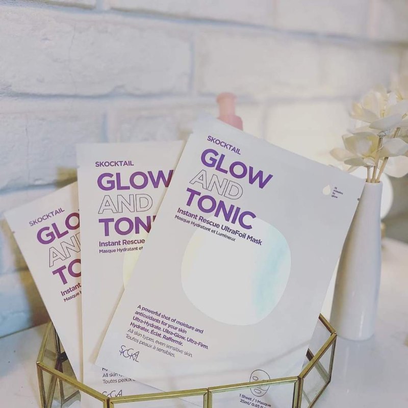 美國 SkockTail GLOW and TONIC 5天水光肌銀箔救命面膜(一盒5片) 美國 SkockTail GLOW and TONIC 5天水光肌銀箔救命面膜(一盒5片)