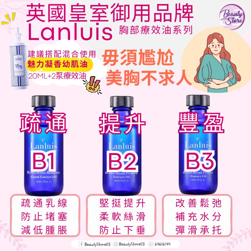 Lanluis (B2) 魅力雕塑療效油 Herbal Breast Firming Essence Oil 60ml