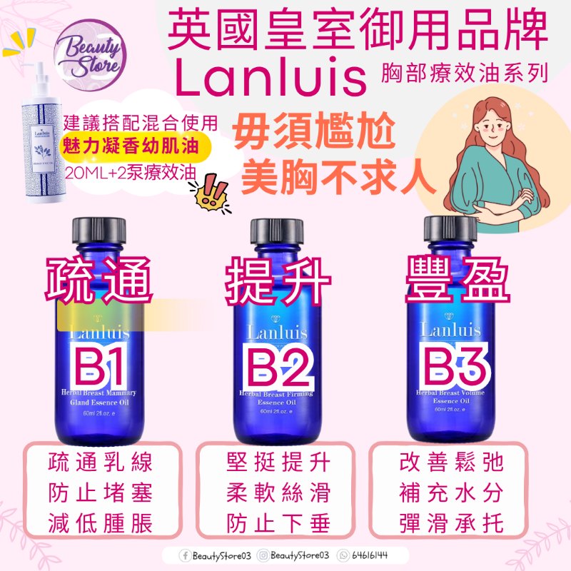 Lanluis (B1) 魅力豐盈療效油 Herbal Mammary Gland Essence oil  60ml