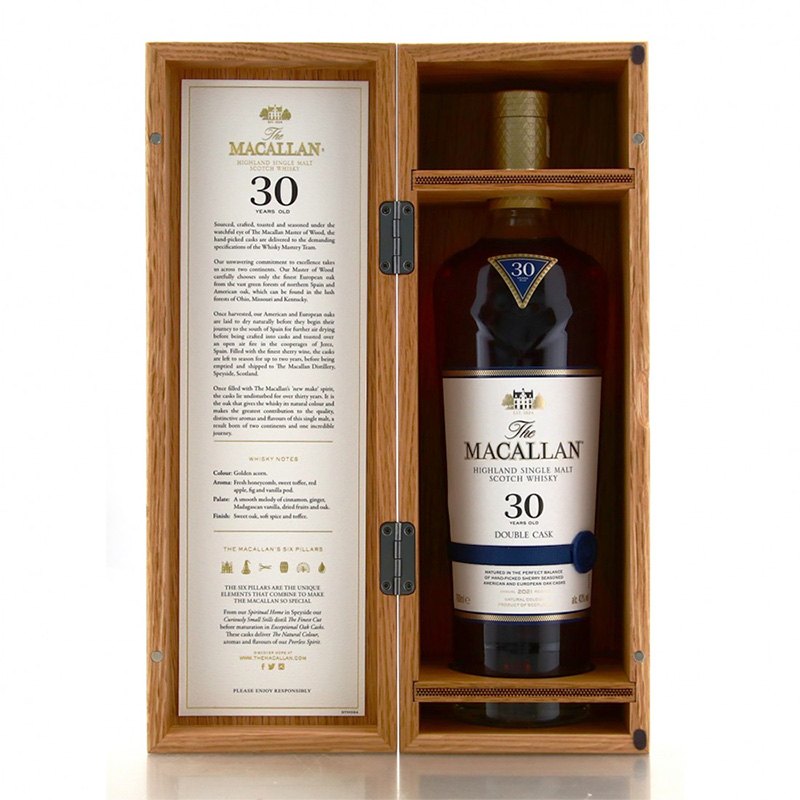 香港行貨 Macallan 30 years old Double Cask Single Malt Whisky 麥卡倫30年雙桶單一麥芽威士忌 700ml 2021 Release