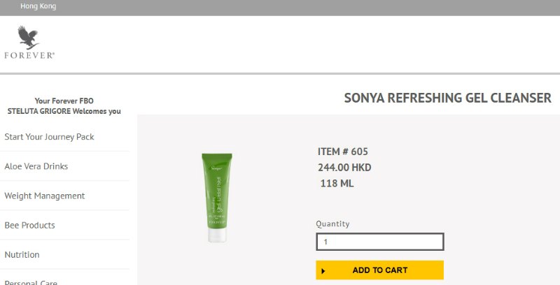 7折發售 FOREVER LIVING Sonya Refreshing Gel Cleanser 清爽潔面凝膠 118ml 7折發售 FOREVER LIVING Sonya Refreshing Gel Cleanser 清爽潔面凝膠 118ml