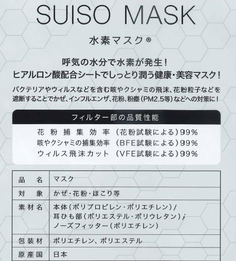 SUISO MASK水素口罩 (日本) 10個 SUISO MASK水素口罩 (日本) 10個