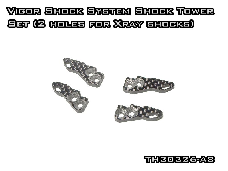 Vigor Shock System Shock Tower Set (2 holes for Xray shocks) Vigor Shock System Shock Tower Set (2 holes for Xray shocks)