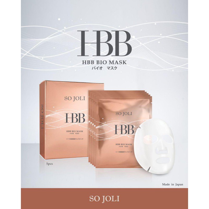 So Joli 日本HBB美肌菌細胞再生面膜 (5pcs) $599/3盒 So Joli 日本HBB美肌菌細胞再生面膜 (5pcs) $599/3盒